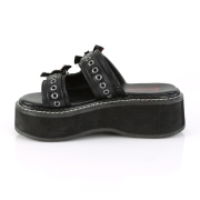 vinyl mules 5 cm DemoniaCult EMILY-100 gothic plat� mules flaggermusvinger